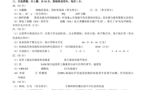 江苏省镇江市2024-2025学年高三下学期开学考试生物试题答案_2025年2月_250225江苏省镇江市2024-2025学年高三下学期期初质量监测_江苏省镇江市2024-2025学年高三下学期期初质量监测生物学