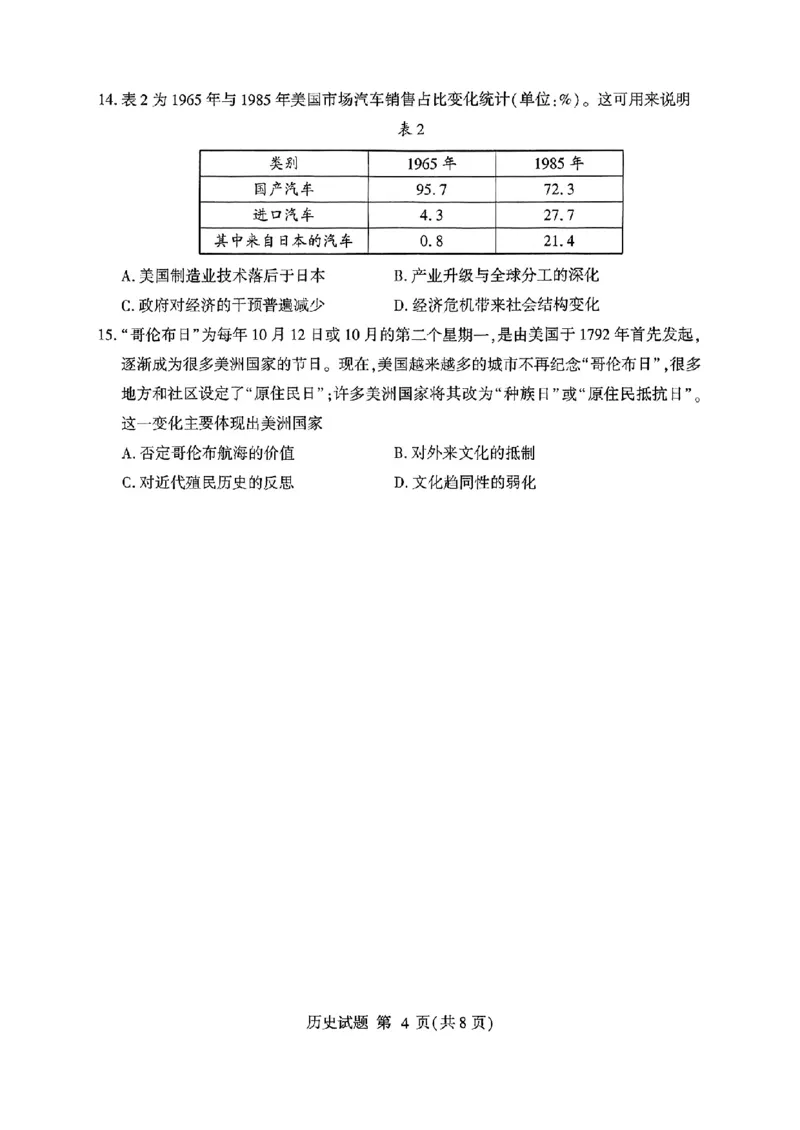 山东省临沂市普通高中学业水平等级考试模拟试题历史_2025年5月_250514山东省临沂市普通高中学业水平等级考试模拟试题（临沂二模）（全科）