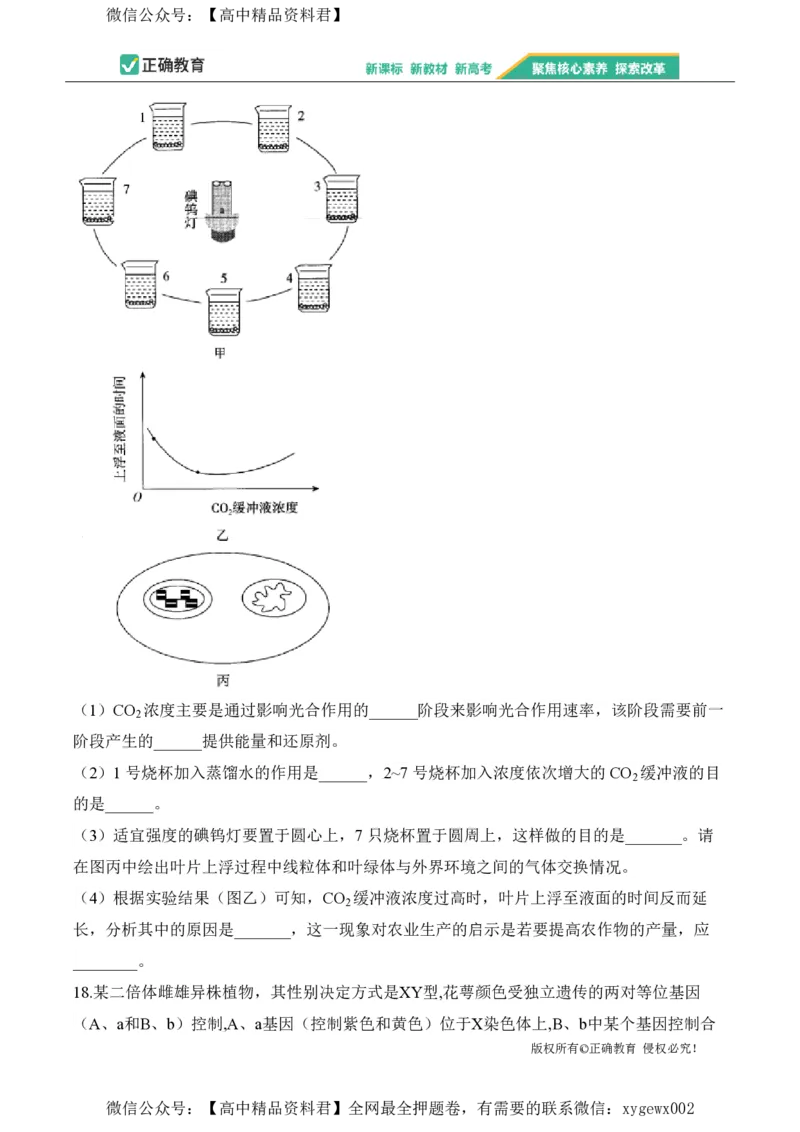 2024届明日之星高考生物精英模拟卷甘肃版_2024高考押题卷_72024正确教育全系列_2024明日之星全系列_（新高考）2024《明日之星&middot;高考精英模拟卷》（九科全）各一套