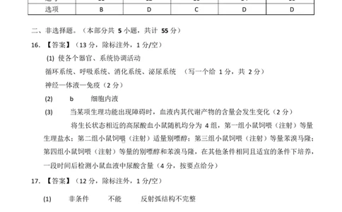 高二生物上学期第一次月考卷（四川专用）（参考答案）_1多考区联考试卷_2510142025-2026学年高二生物上学期第一次月考试题
