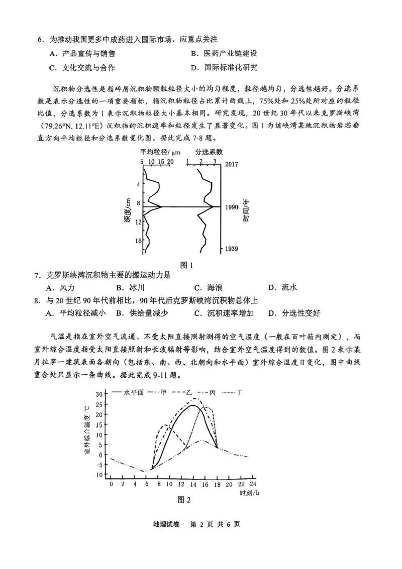 安徽省江南十校2025届高三下学期第一次联考（一模）地理试题+答案_2025年3月_250305安徽省江南十校2025届高三下学期第一次联考（一模）（全科）