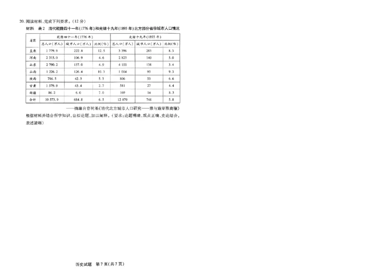 河南省天一大联考2024-2025学年高三上学期1月期末历史_2025年1月_250126河南省天一大联考2024-2025学年高三上学期1月期末试题（全科）