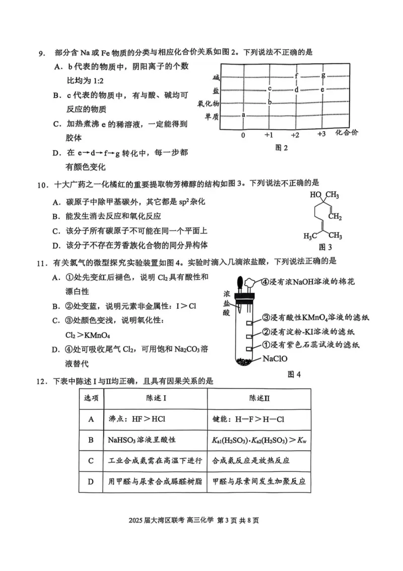广东省大湾区2025届普通高中毕业年级联合模拟考试（二）化学（含答案）_2025年4月_250424广东省大湾区2025届普通高中毕业年级联合模拟考试（二）（大湾区二模）