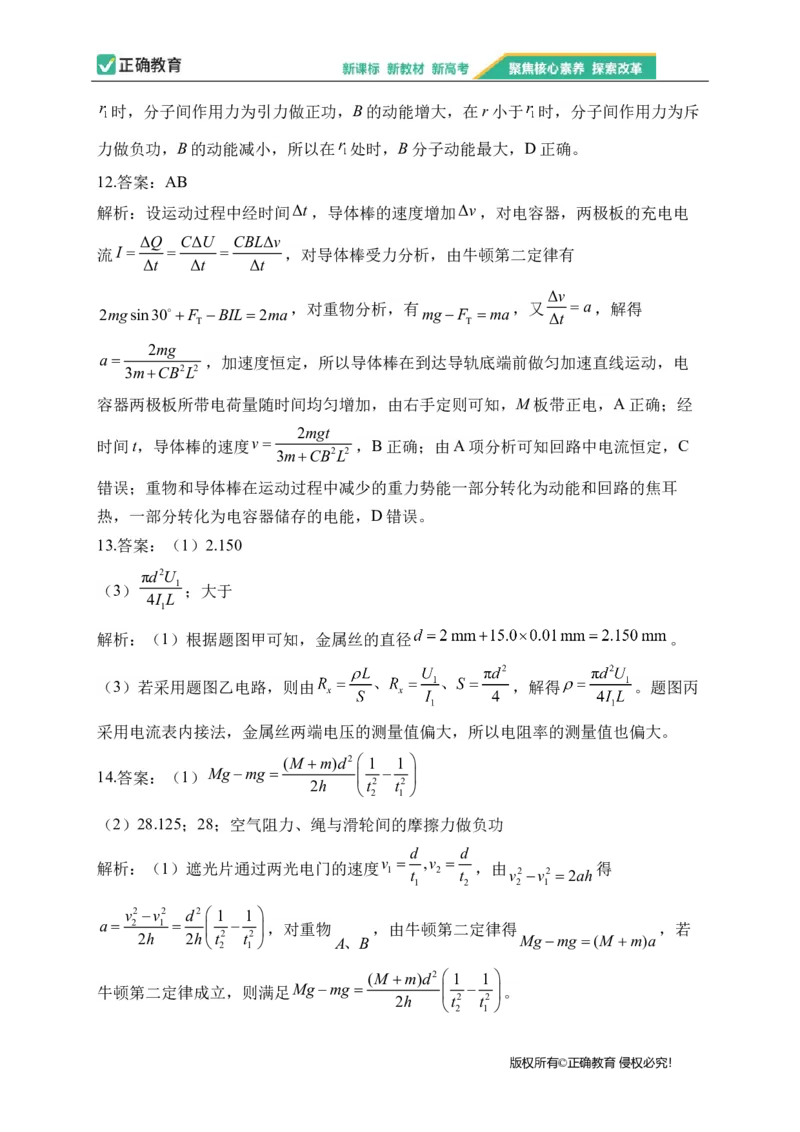 2023届新高考物理金榜猜题卷山东专版_2023高考押题卷_正确教育金榜猜题卷_（新高考）正确教育丨金榜猜题卷_新高考物理