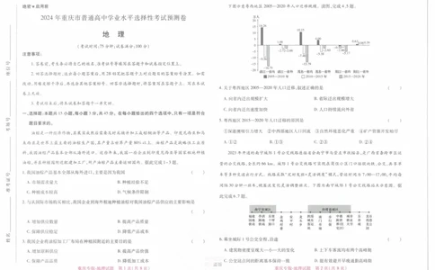 2024年王后雄高考押题预测卷重庆地理_2024高考押题卷_22024王hou雄_16王后雄押题_2024年王后雄高考押题预测卷（重庆专版）