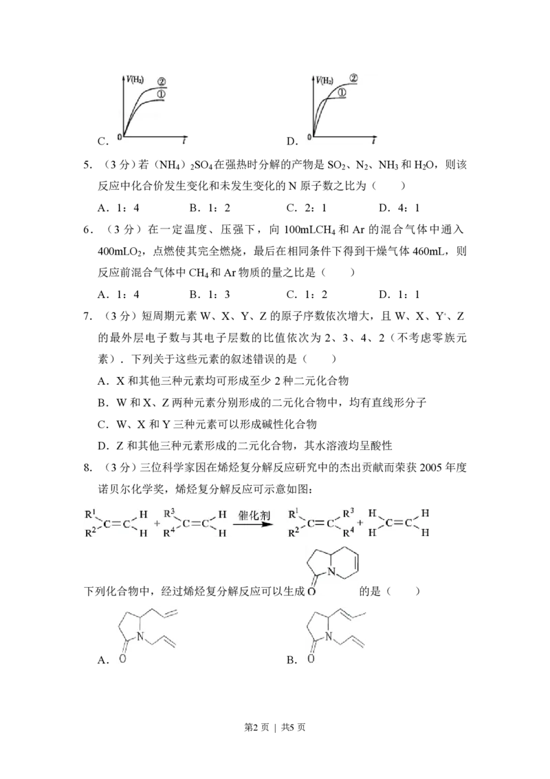 2010年高考化学试卷（全国卷Ⅱ）（空白卷）_化学历年高考真题_新&middot;PDF版2008-2025&middot;高考化学真题_化学（按省份分类）2008-2025_2008-2025&middot;（陕西）化学高考真题
