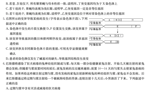 炎德&middot;英才大联考雅礼中学2025届模拟试卷（一）生物_2025年5月_250513湖南省炎德&middot;英才大联考雅礼中学2025届模拟试卷（一）（全科）