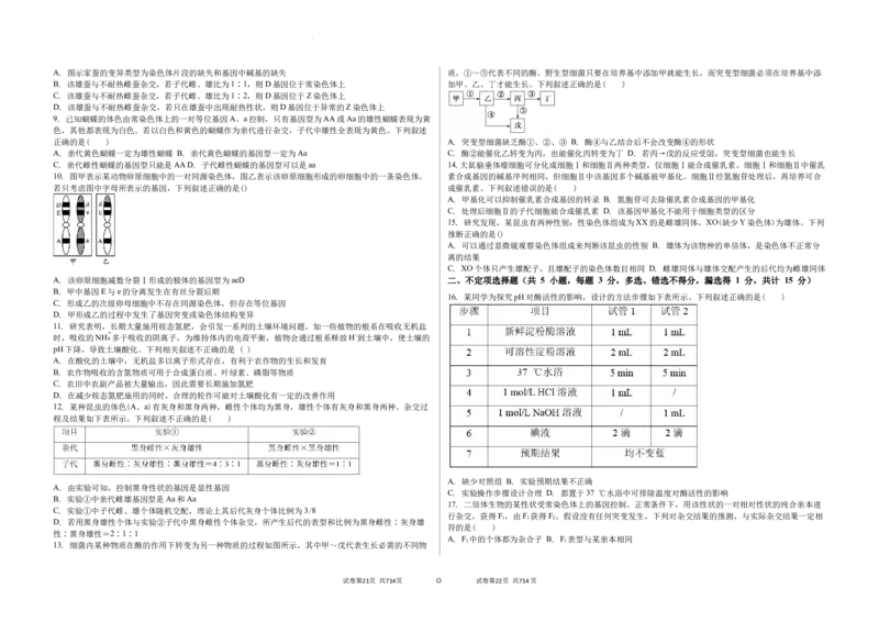 吉林省白城市实验高级中学2025届高三上学期1月期生物+答案_2025年1月_250108吉林省白城市实验高级中学2025届高三上学期1月期末考试