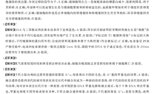 高三生物答案_2025年1月_250126湖南五市2025届高三1月期末质量检测_生物