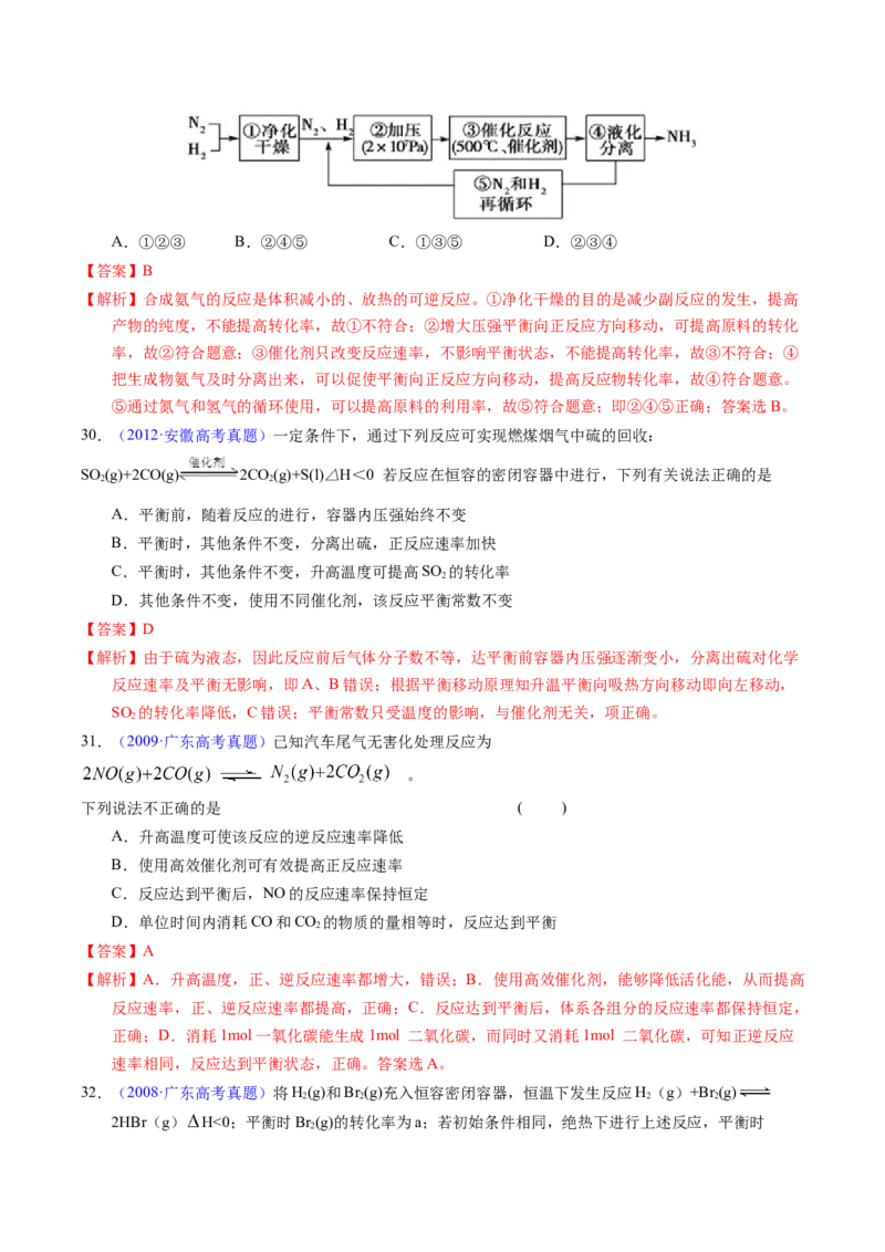 专题53化学平衡的建立与移动（A）（解析卷）_近10年高考真题汇编（必刷）_十年（2014-2024）高考化学真题分项汇编（全国通用）_十年（2014-2023）高考化学真题分项汇编（全国通用）