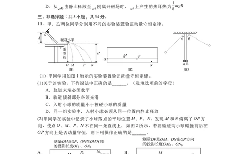 河北省石家庄实验中学2025届高三年级第一次调研考试物理_2025年3月_250313河北省石家庄实验中学2025届高三年级第一次调研考试（全科）