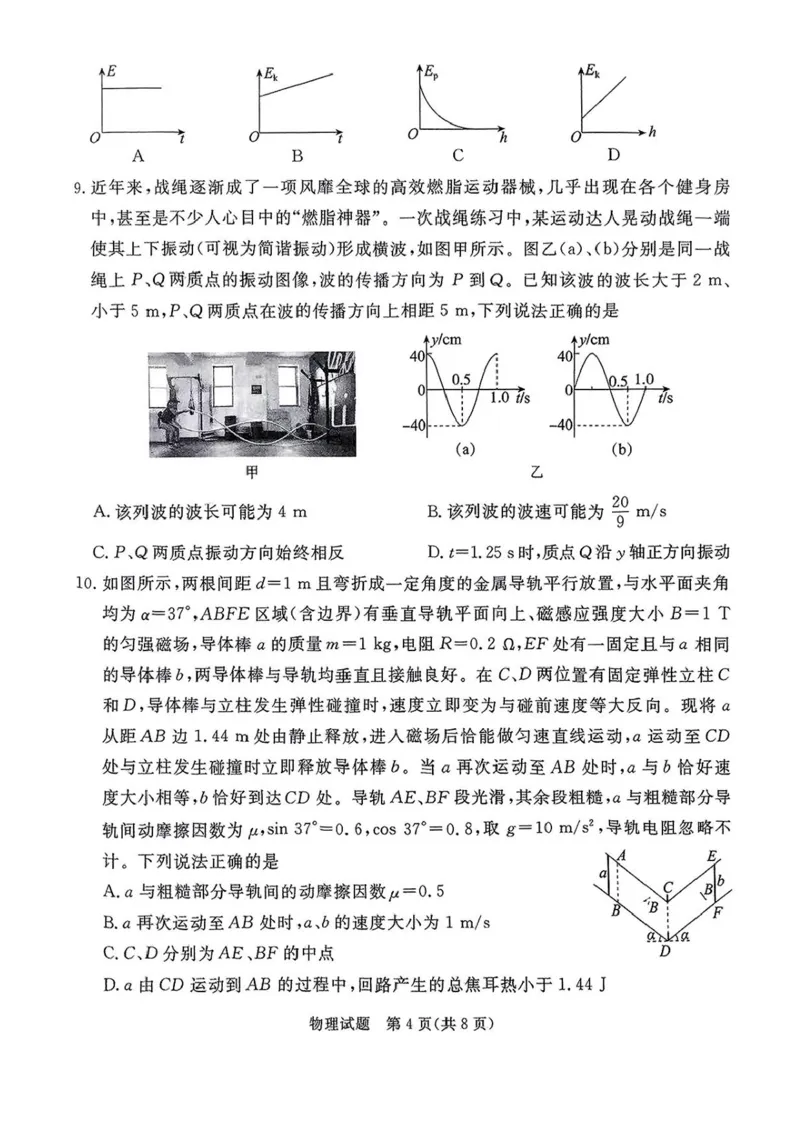 河北省承德、张家口市2025届高三下学期统一模拟考试（一）物理试题_2025年3月_250312河北省承德、张家口市2025届高三下学期统一模拟考试（一）