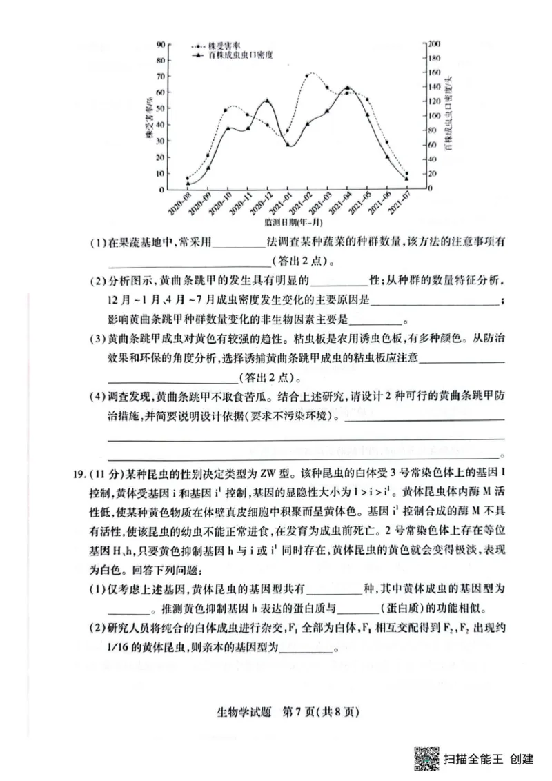 安徽卓越县中联盟2024&mdash;2025学年高三下学期5月份检测生物试题+答案_2025年5月_250508安徽省卓越县中联盟2024-2025学年高三下学期5月检测