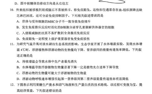 浙江省诸暨市2025年5月高三适应性考试-生物_2025年5月_250515浙江省诸暨市2025年5月高三适应性考试（全科）