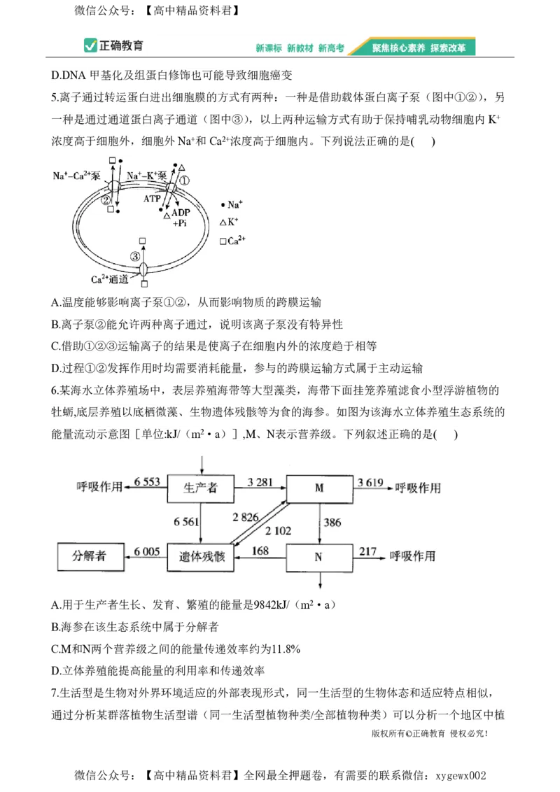 2024届明日之星高考生物精英模拟卷安徽版_2024高考押题卷_72024正确教育全系列_2024明日之星全系列_（新高考）2024《明日之星&middot;高考精英模拟卷》（九科全）各一套