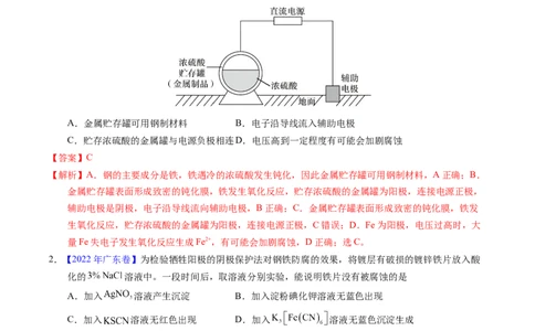 专题51金属的腐蚀与防护（解析卷）_近10年高考真题汇编（必刷）_十年（2014-2024）高考化学真题分项汇编（全国通用）_十年（2014-2023）高考化学真题分项汇编（全国通用）