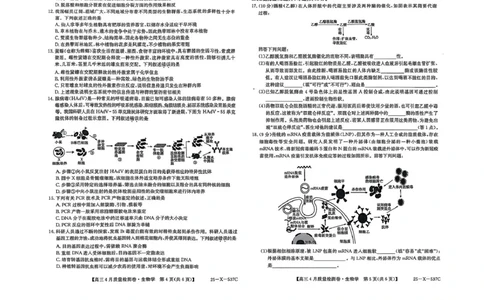 山西省晋中市部分学校2024-2025学年高三下学期4月月考生物试题_2025年4月_250408山西三晋卓越联盟2025届高三4月质量检测卷25-X-537C_2025届山西三晋卓越联盟高三4月联考生物