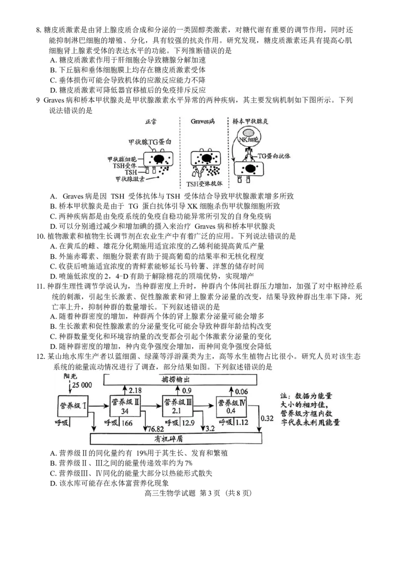 山东省日照市2025届高三2月校际联合考试生物学试卷（含答案）_2025年2月_2502212025届山东省日照市高三下学期校际联合考试(一模)（全科）