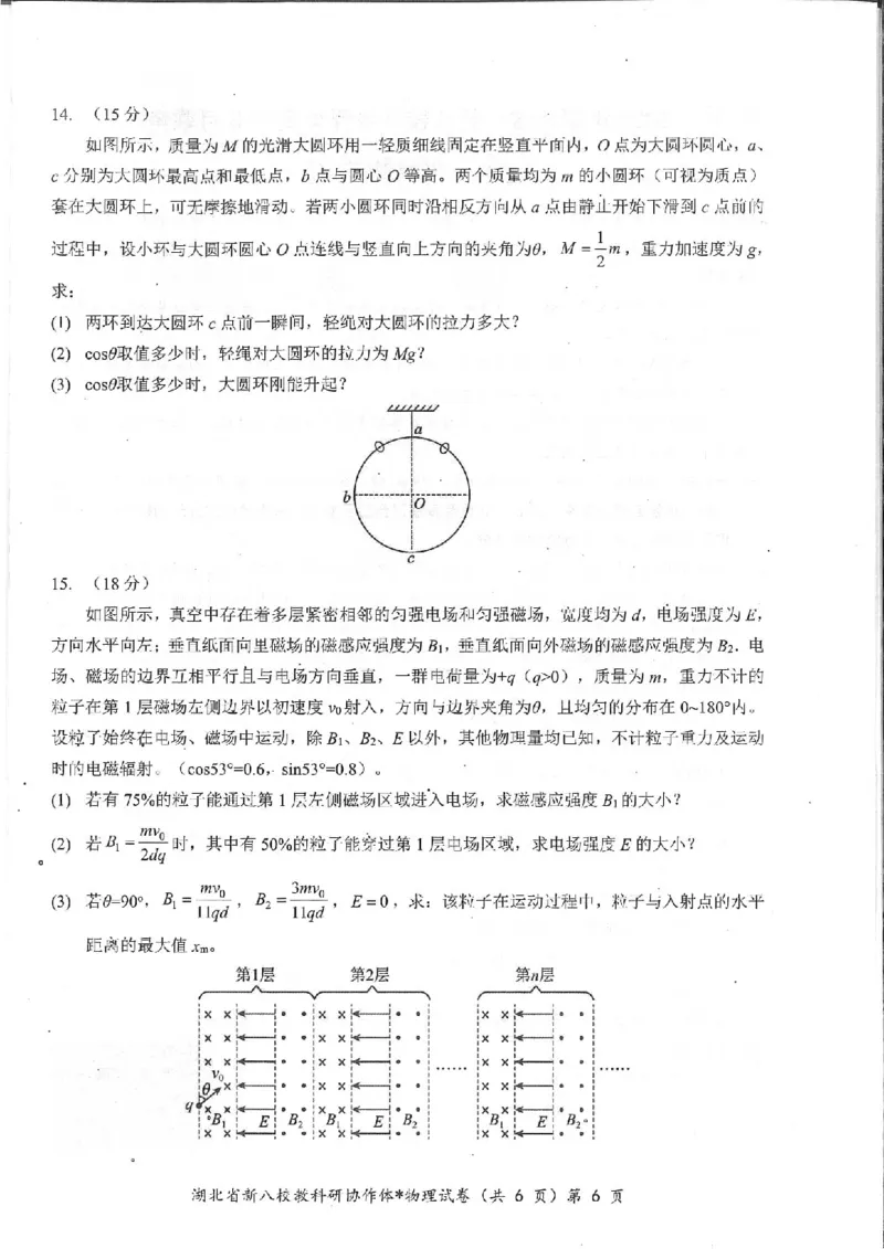 物理试卷_2025年5月_2505052025年湖北省新八校协作体高三5月联考（全科）