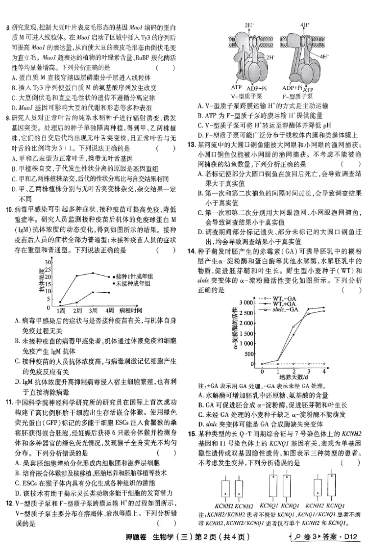 万向思维生物生物试卷合集_2024高考押题卷_112024高考快递全系列_（新高考）《万向思维&middot;高考快递高考押题卷》8套_万向思维&middot;高考快递高考押题卷8套生物
