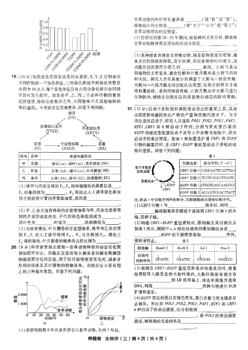 万向思维生物生物试卷合集_2024高考押题卷_112024高考快递全系列_（新高考）《万向思维&middot;高考快递高考押题卷》8套_万向思维&middot;高考快递高考押题卷8套生物