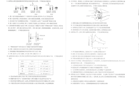生物_2025年11月_251127山西省2025-2026学年（上）高三年级天一小高考（一）（全科）_山西省2025-2026学年（上）高三年级天一小高考（一）生物