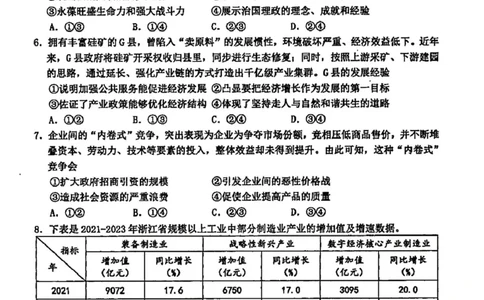 浙江省温州市2025届高三下学3月二模试题政治含答案_2025年3月_250323浙江省温州市2025届高三下学3月二模（全科）