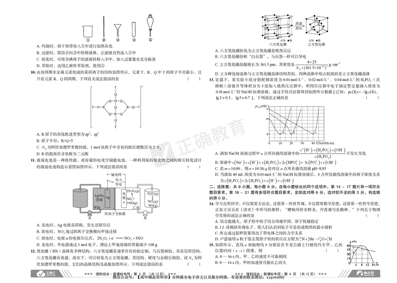 2024届高考理综考向核心卷&mdash;新教材_2024高考押题卷_72024正确教育全系列_2024考向核心卷全系列_（全国卷）2024《考向核心卷》（九科全）各一套_2024届《高考理综考向核心卷》