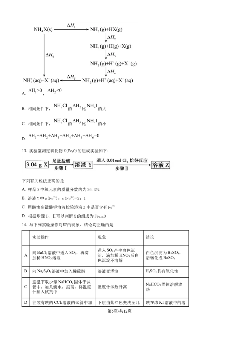 精品解析：吉林省东北师范大学附属中学2025-2026学年高三上学期第一次摸底考题化学试题（原卷版）_2025年10月