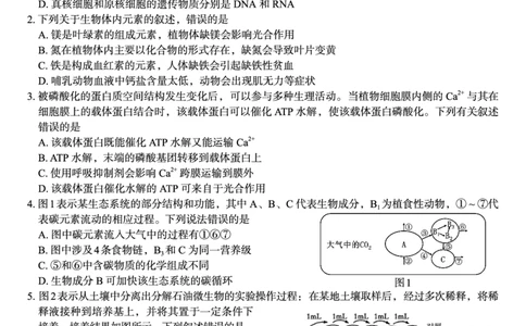 广西邕衡教育&middot;名校联盟2024~2025学年度2022级高三下学期开学考试生物_2025年2月_250220广西邕衡教育&middot;名校联盟2022级高三下学期开学考试（全科）