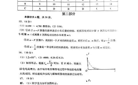 物理答案_2025年1月_250112北京市丰台区2024-2025学年高三上学期期末考试_北京市丰台区2024-2025学年高三上学期期末考试物理
