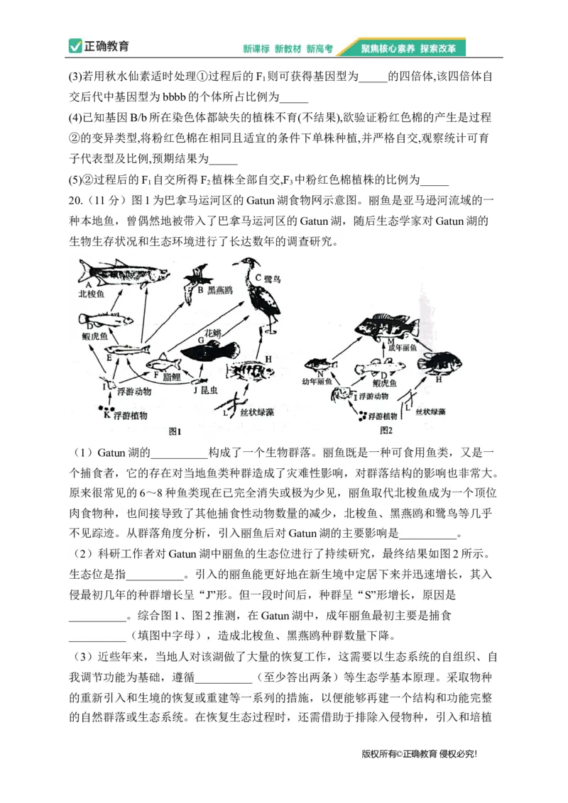 2023届新高考生物金榜猜题卷广东专版_2023高考押题卷_正确教育金榜猜题卷_（新高考）正确教育丨金榜猜题卷_新高考生物