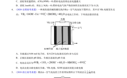 专题48化学电源&mdash;&mdash;燃料电池（原卷卷）_近10年高考真题汇编（必刷）_十年（2014-2024）高考化学真题分项汇编（全国通用）_十年（2014-2023）高考化学真题分项汇编（全国通用）