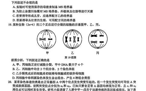 浙江省北斗星盟2025届高三下学期适应性考试（三模）生物试卷（含答案）_2025年4月_250423浙江省北斗星盟2025届高三下学期适应性考试（三模）（全科）