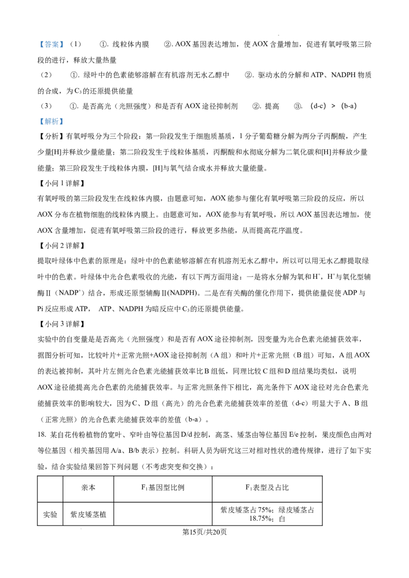 树德中学高2023级高三上开学考试+生物答案_2025年9月_250903四川省成都市树德中学高2023级高三上开学考试（全科）_四川省成都市树德中学高2023级高三上开学考试生物