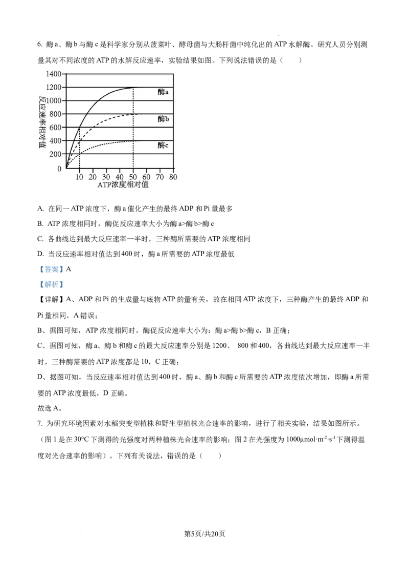 树德中学高2023级高三上开学考试+生物答案_2025年9月_250903四川省成都市树德中学高2023级高三上开学考试（全科）_四川省成都市树德中学高2023级高三上开学考试生物