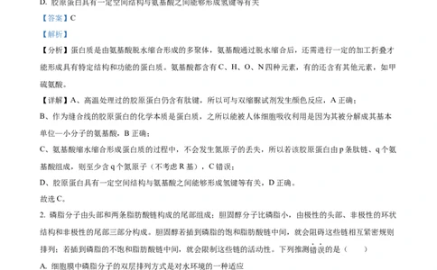 树德中学高2023级高三上开学考试+生物答案_2025年9月_250903四川省成都市树德中学高2023级高三上开学考试（全科）_四川省成都市树德中学高2023级高三上开学考试生物
