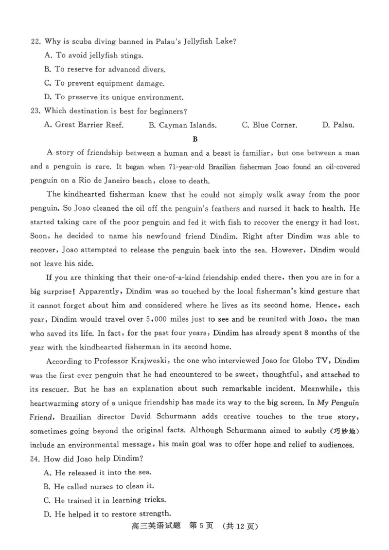 山东省名校考试联盟2026届高三上学期10月阶段性检测英语试卷（含答案）_2025年10月_251013山东省名校考试联盟2026届高三上学期10月阶段性检测（全科）