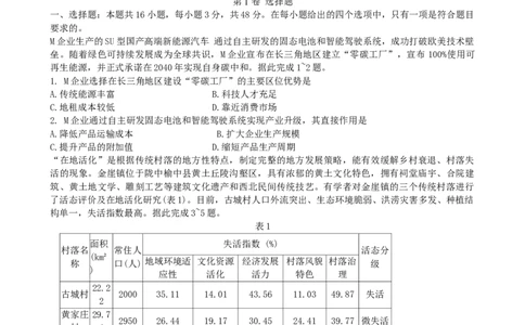 哈三中三模地理_2025年5月_0502黑龙江省哈尔滨市第三中学2025届高三下学期第三次模拟考试（全科）_黑龙江省哈尔滨市第三中学2025届高三第三次模拟考试地理试题