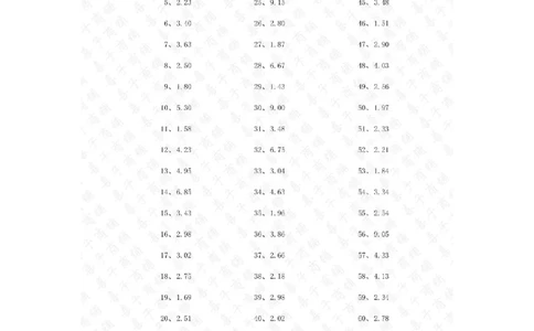10.0~20.0&divide;1位整数第21~40篇答案_编码0121-6年级数学口算计算_口算题（适合5年级）_小数-除法（100篇）_（小数）10.0~20.0&divide;1位整数（100篇）
