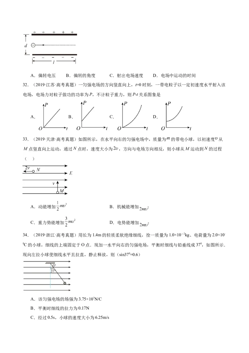 专题39带电粒子在电场运动（一）（原卷卷）-十年（2014-2023）高考物理真题分项汇编（全国通用）_近10年高考真题汇编（必刷）_十年（2014-2024）高考物理真题分项汇编（全国通用）