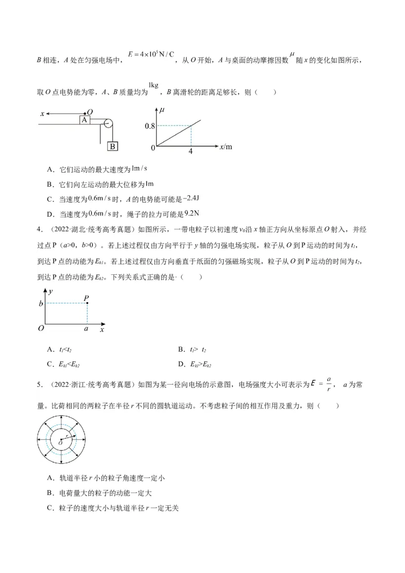 专题39带电粒子在电场运动（一）（原卷卷）-十年（2014-2023）高考物理真题分项汇编（全国通用）_近10年高考真题汇编（必刷）_十年（2014-2024）高考物理真题分项汇编（全国通用）