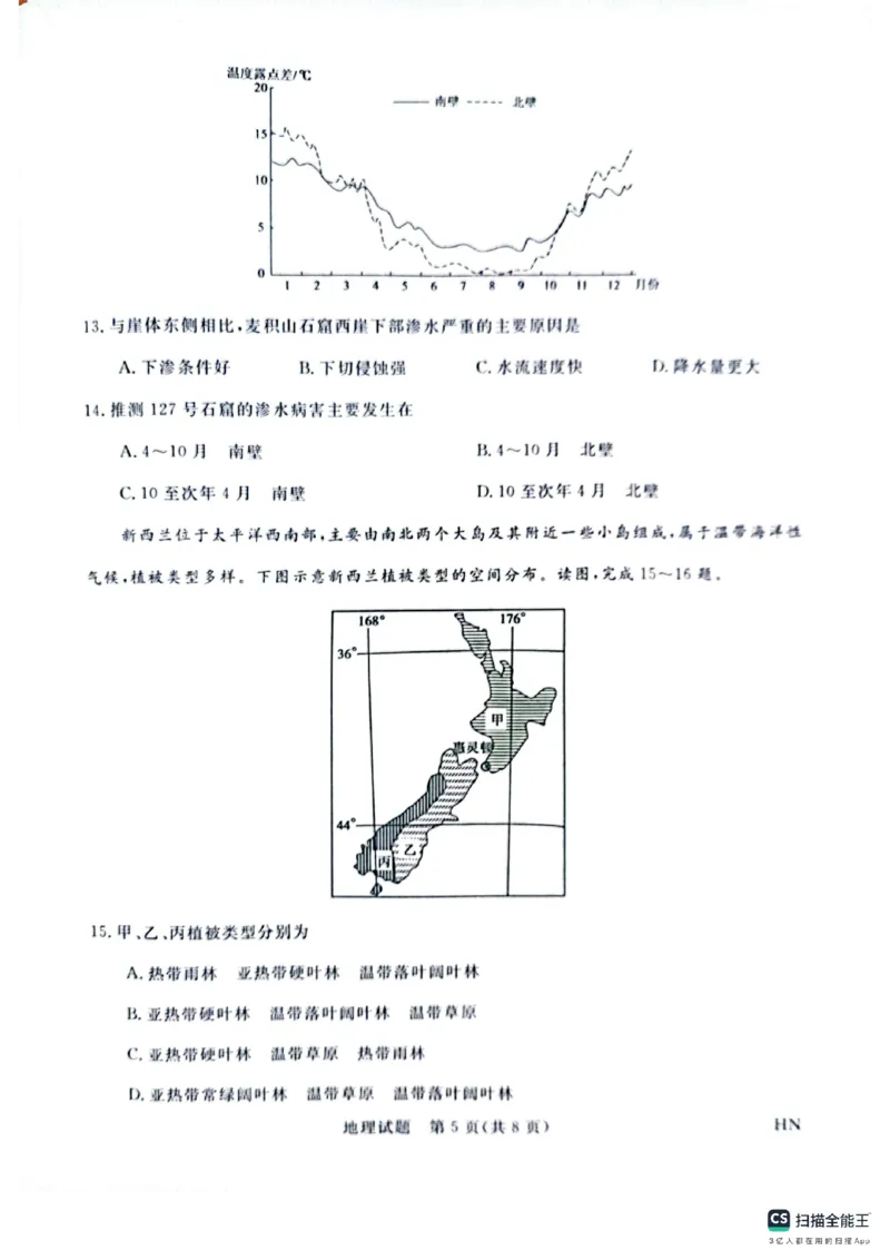 河南省金科新未来2025届高三4月一模考试地理_2025年4月_2504122025届河南省金科新未来联考高三下学期4月模拟预测（全科）_2025届河南省金科新未来联考高三下学期4月模拟预测地理