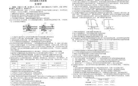 江西省南昌市2025届高三信息卷生物+答案_2025年5月_250517江西省南昌市2025届高三信息卷（南昌三模）（全科）