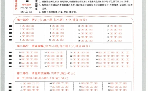 32023年《腾远高考黑白卷》-答题卡（英语）_2023高考押题卷_腾远黑白卷（官方只发售理科及新高考版本）_理科版_2023年《腾远高考黑白卷》英语（全国版）