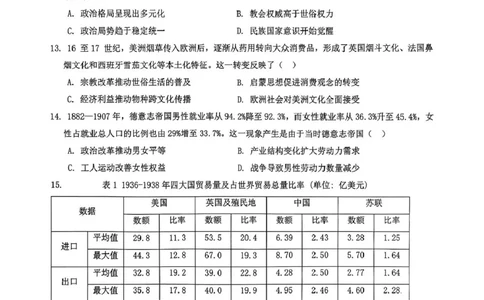 江西省八所重点2025届高三下学期4月联考（二模）历史试卷（含答案）_2025年4月_250410江西省八所重点2025届高三下学期4月联考（二模）（全科）