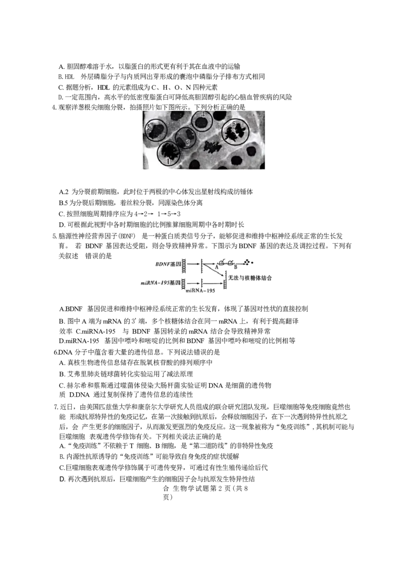 湖南省九校联盟2026届高三上学期9月第一次联考生物试题（含答案）_2025年10月_251001湖南九校联盟2026届高三上学期9月第一次联考（全科）
