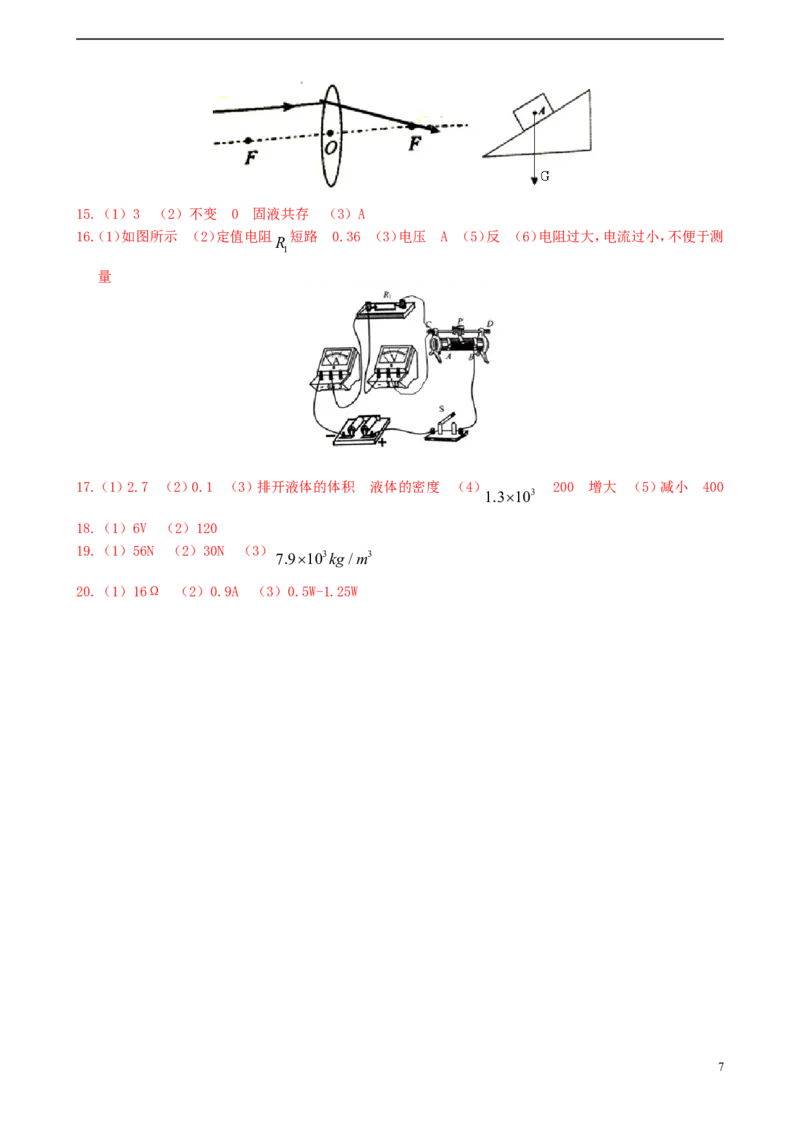 重庆市2015年中考物理真题试题（A卷，含答案）_中考真题_4.物理中考真题2015-2024年_2015年中考物理真题165份