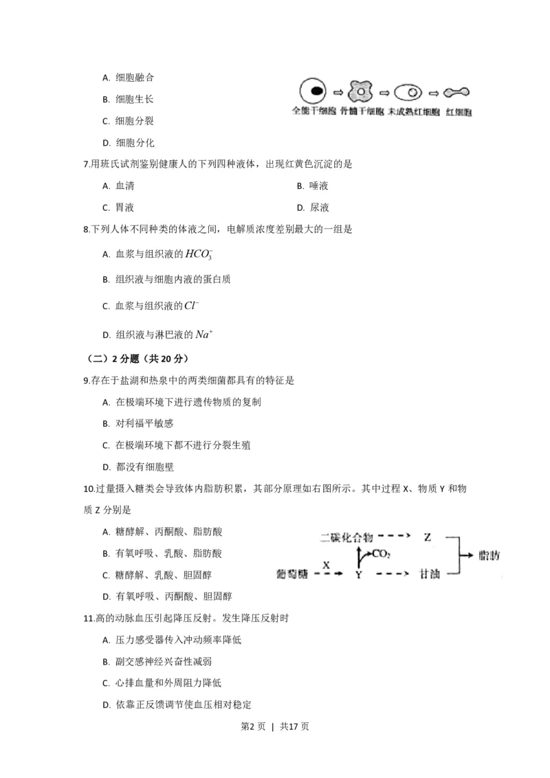 2009年高考生物试卷（上海）（解析卷）_生物历年高考真题_新&middot;PDF版2008-2025&middot;高考生物真题_生物（按试卷类型分类）2008-2025_自主命题卷&middot;生物（2008-2025）_上海自主命题&middot;生物（2008-2022）