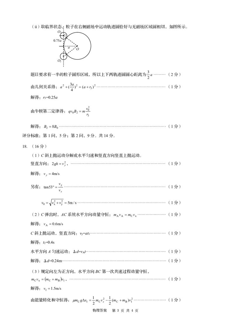 山东省青岛市2025年高三年级第三次适应性检测物理答案_2025年5月_250529山东省青岛市2025年高三年级第三次适应性检测（青岛三模）（全科）